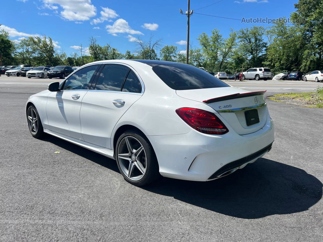 2015 Mercedes-benz C 400 4matic White vin: 55SWF6GB3FU024742