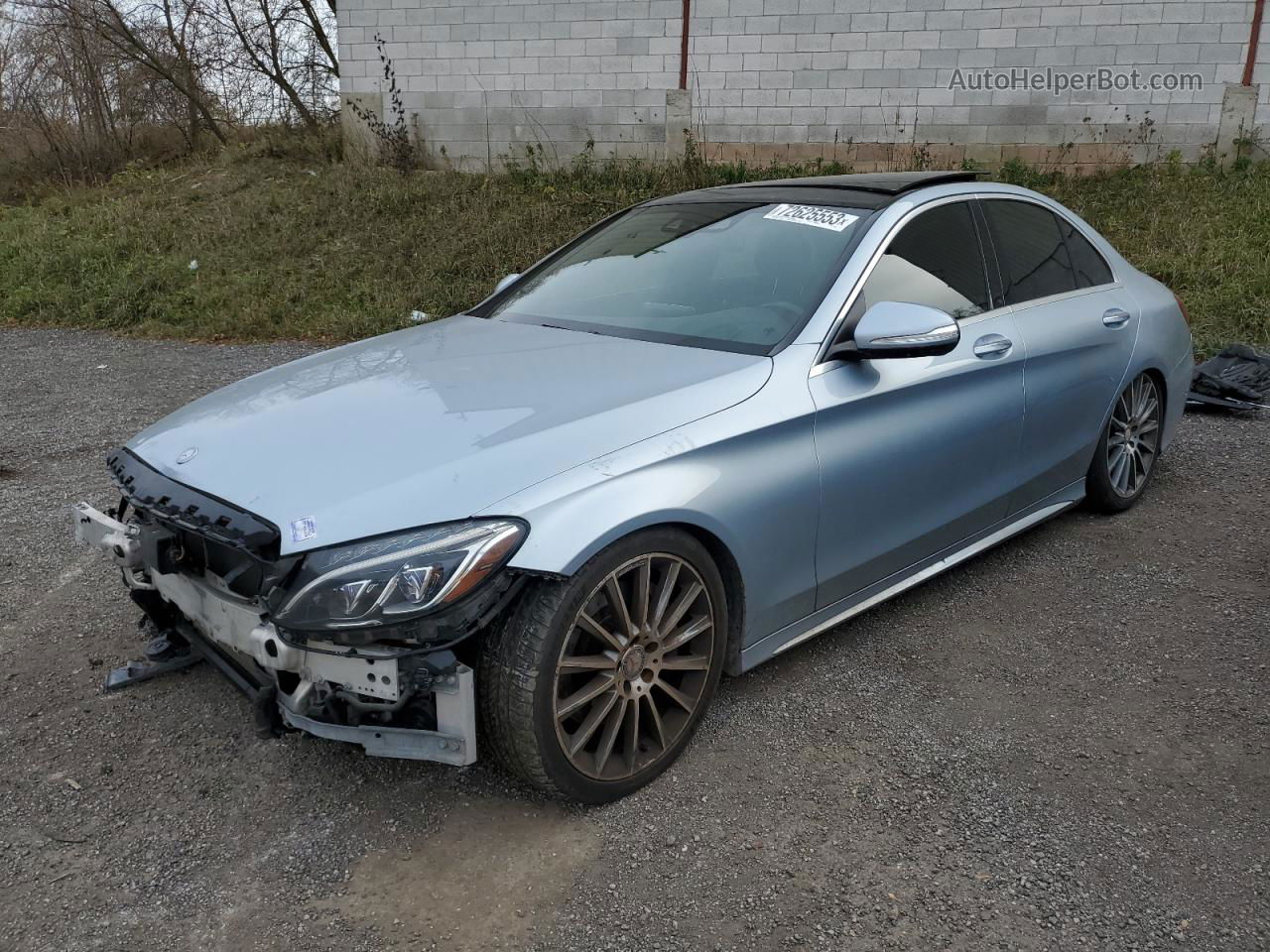 2015 Mercedes-benz C 400 4matic Серебряный vin: 55SWF6GB4FU055949