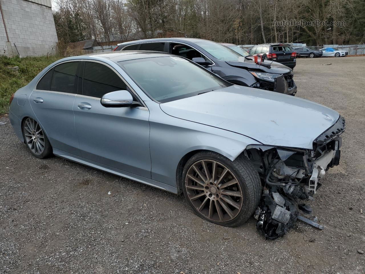 2015 Mercedes-benz C 400 4matic Silver vin: 55SWF6GB4FU055949