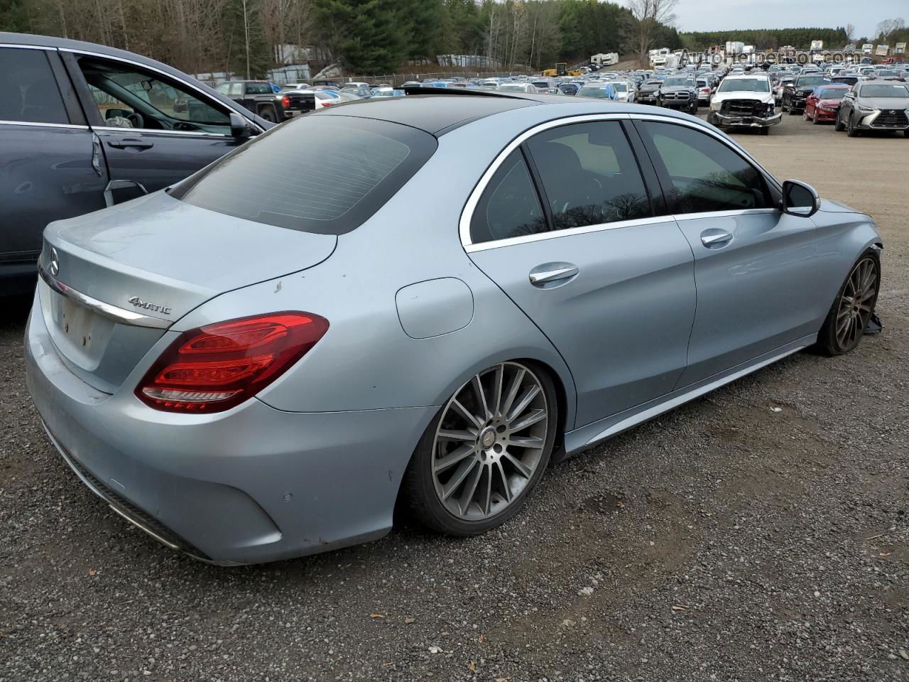 2015 Mercedes-benz C 400 4matic Silver vin: 55SWF6GB4FU055949