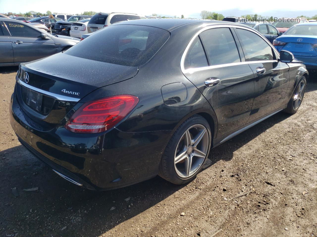 2015 Mercedes-benz C 400 4matic Black vin: 55SWF6GB6FU014481