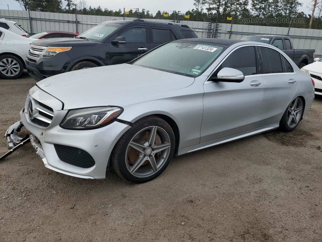 2015 Mercedes-benz C 400 4matic Серебряный vin: 55SWF6GB6FU028073