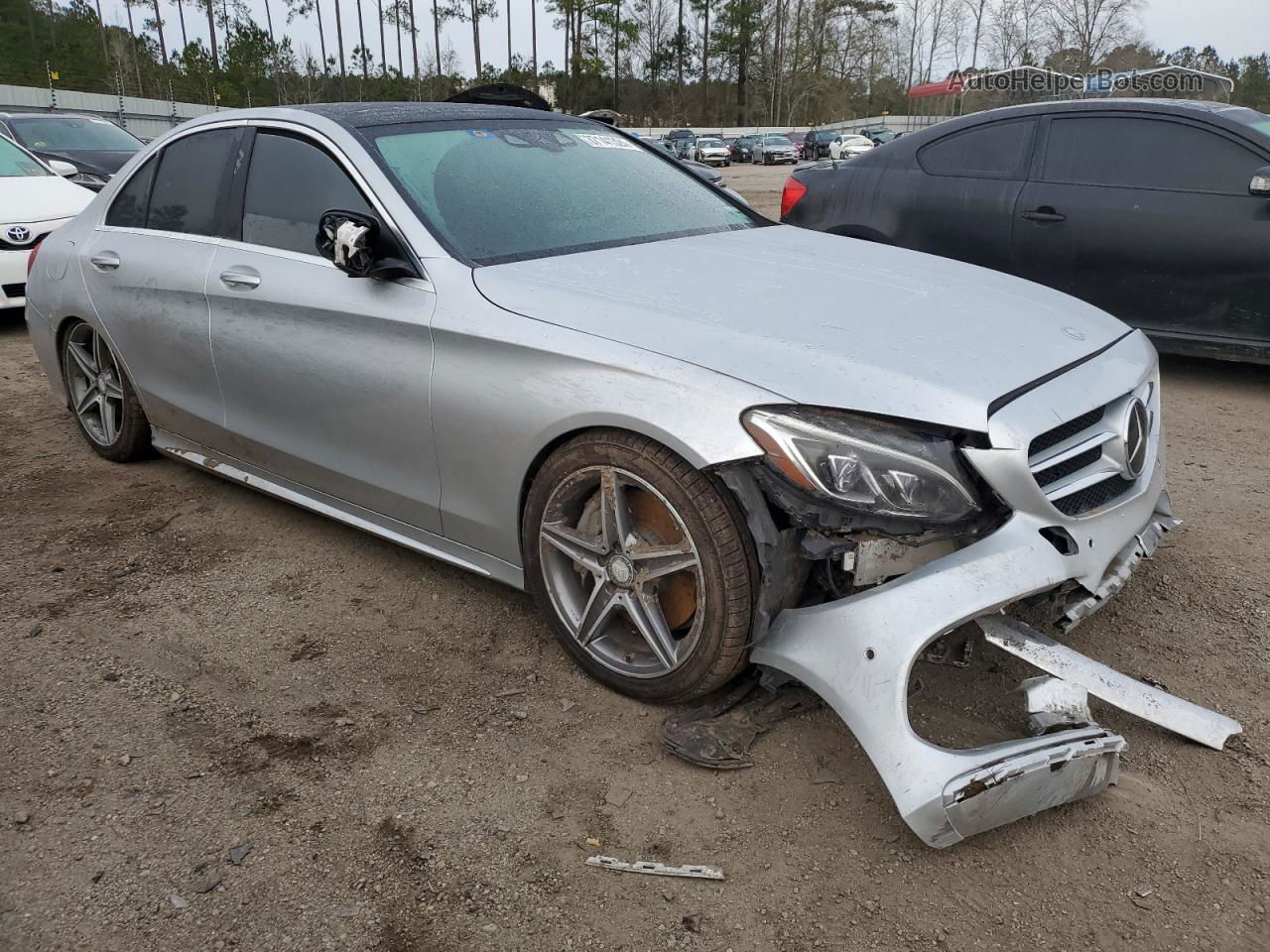 2015 Mercedes-benz C 400 4matic Silver vin: 55SWF6GB6FU028073