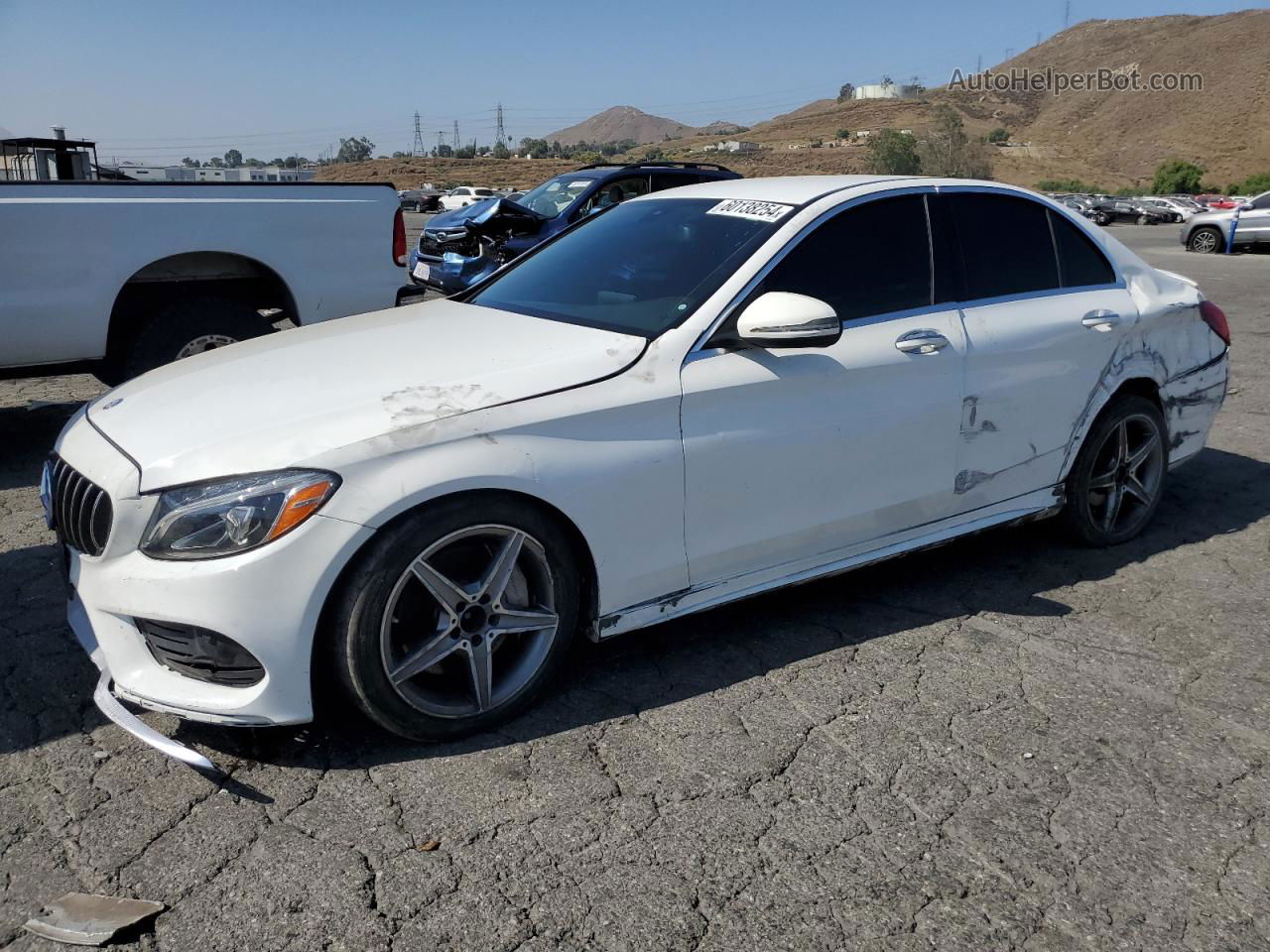 2015 Mercedes-benz C 400 4matic White vin: 55SWF6GB6FU034892