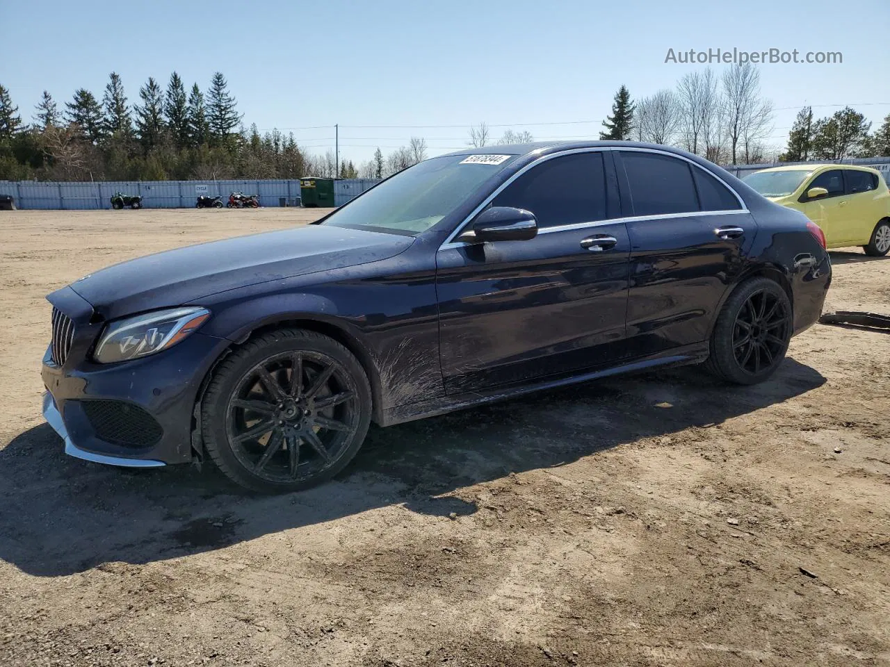 2015 Mercedes-benz C 400 4matic Blue vin: 55SWF6GB7FU055704