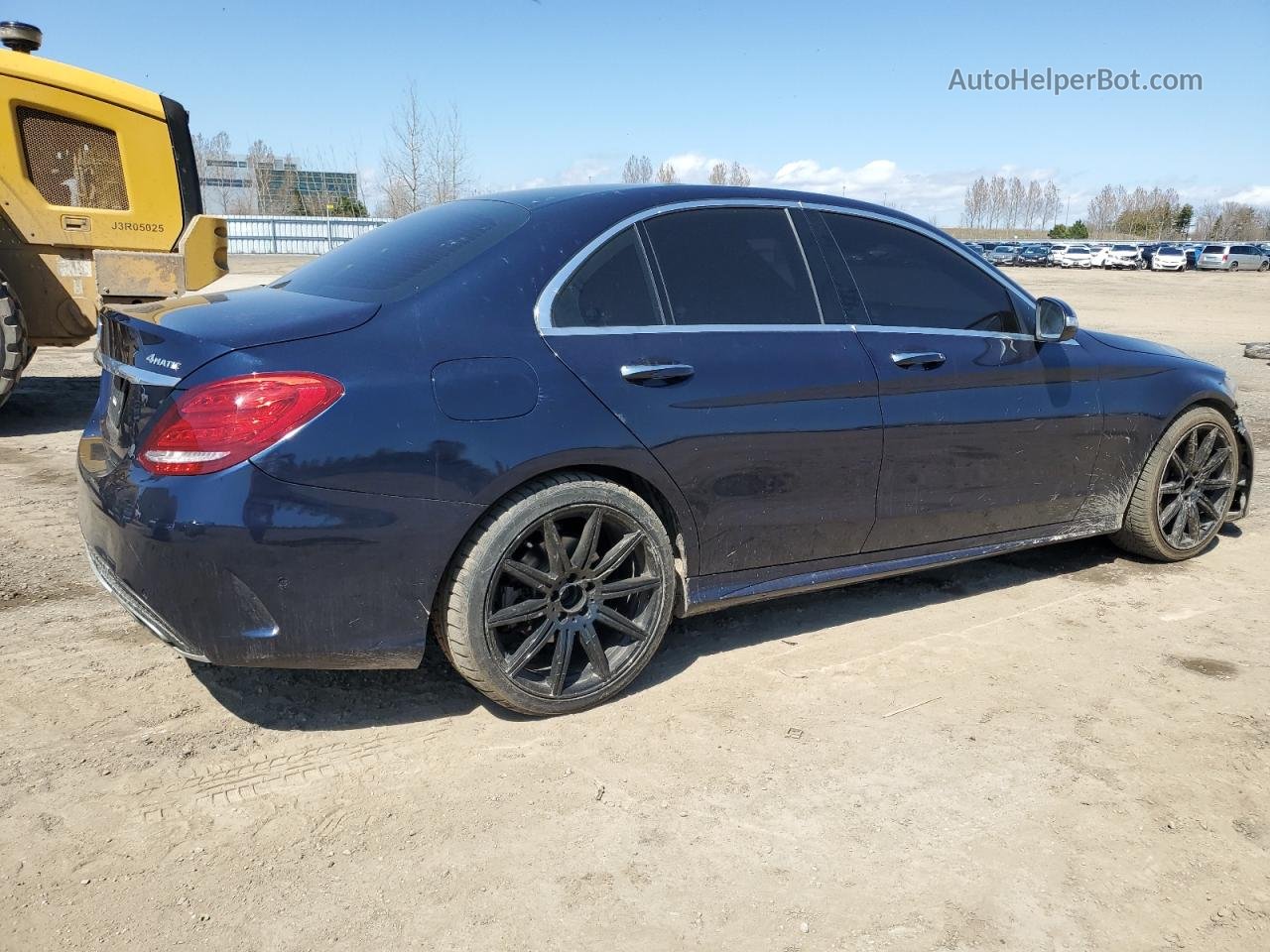 2015 Mercedes-benz C 400 4matic Синий vin: 55SWF6GB7FU055704