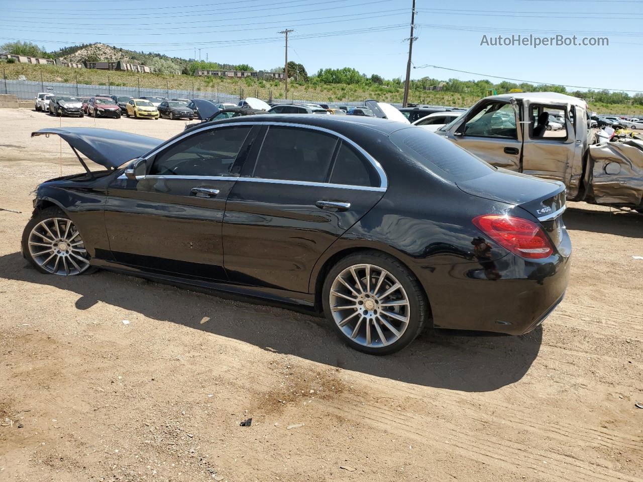 2015 Mercedes-benz C 400 4matic Black vin: 55SWF6GB8FU007774