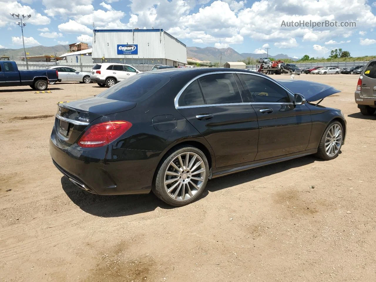 2015 Mercedes-benz C 400 4matic Black vin: 55SWF6GB8FU007774