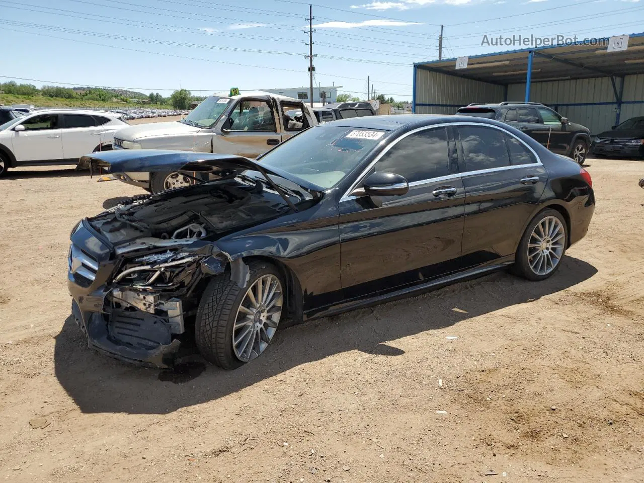 2015 Mercedes-benz C 400 4matic Black vin: 55SWF6GB8FU007774