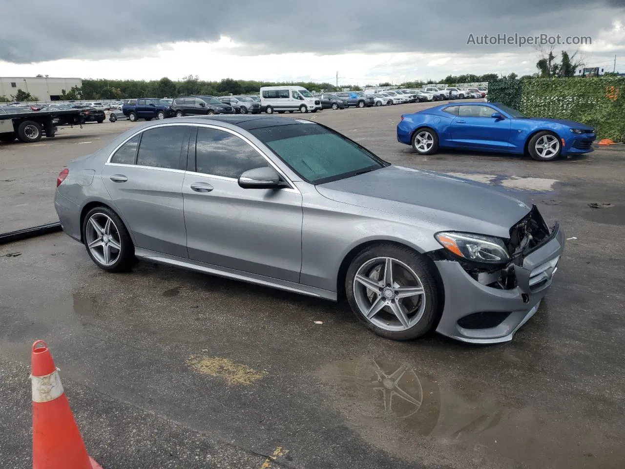 2015 Mercedes-benz C 400 4matic Серебряный vin: 55SWF6GB8FU042881