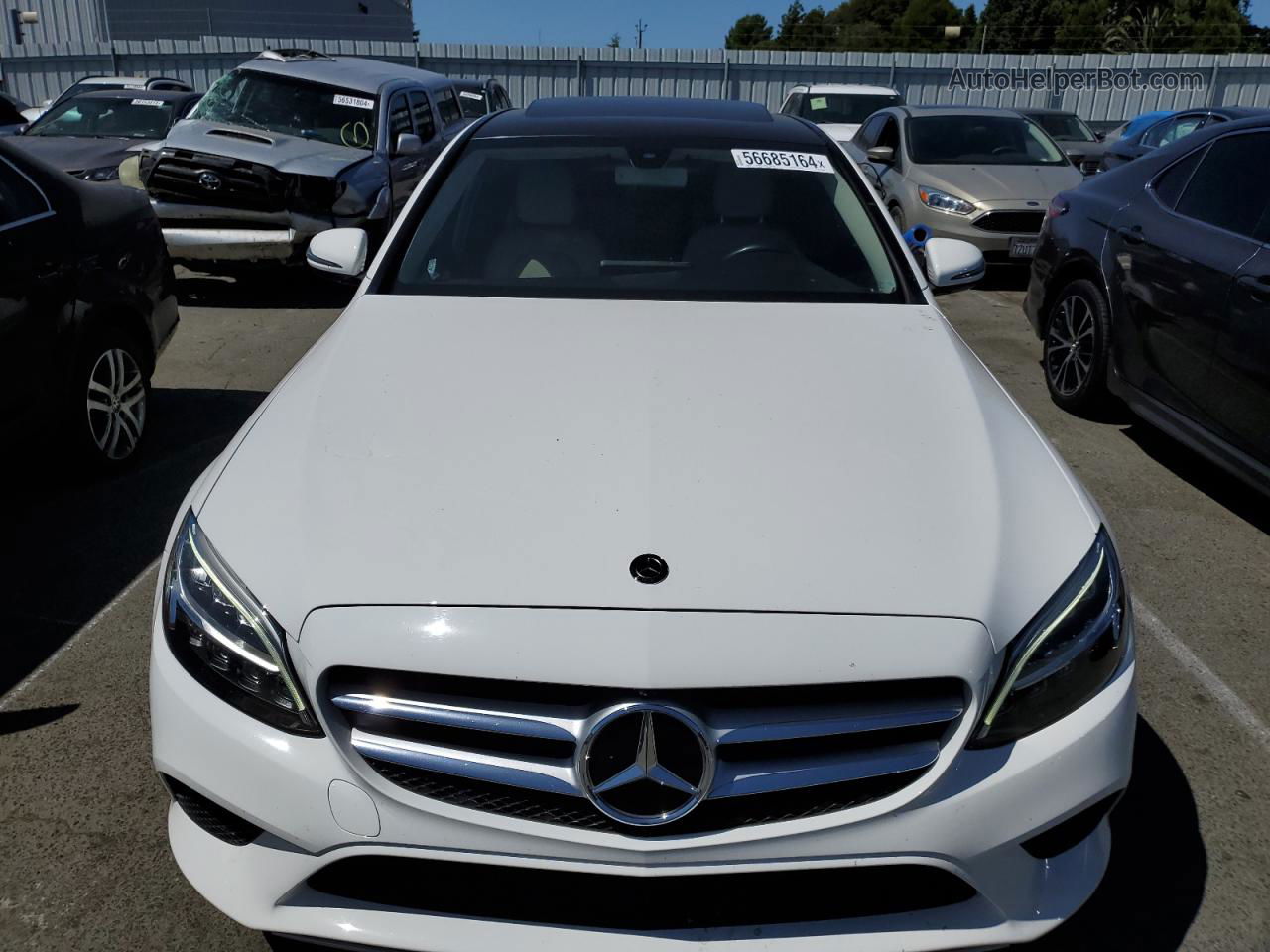 2019 Mercedes-benz C 300 White vin: 55SWF8DB0KU282890