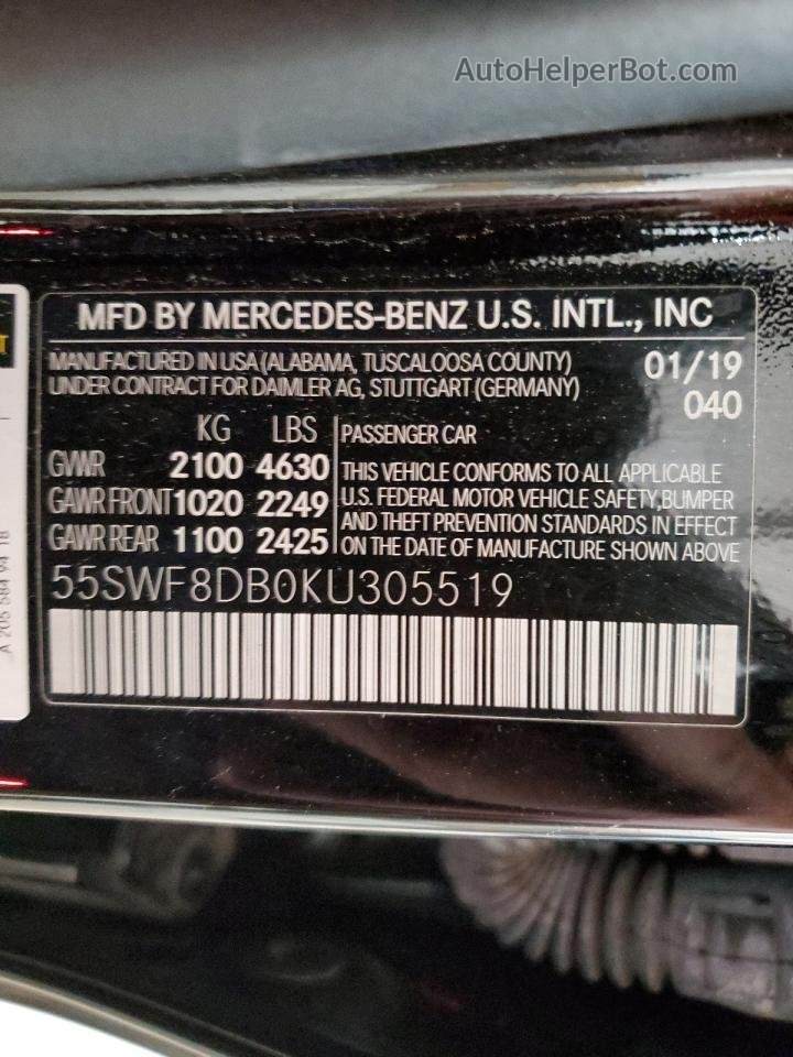2019 Mercedes-benz C 300 Black vin: 55SWF8DB0KU305519