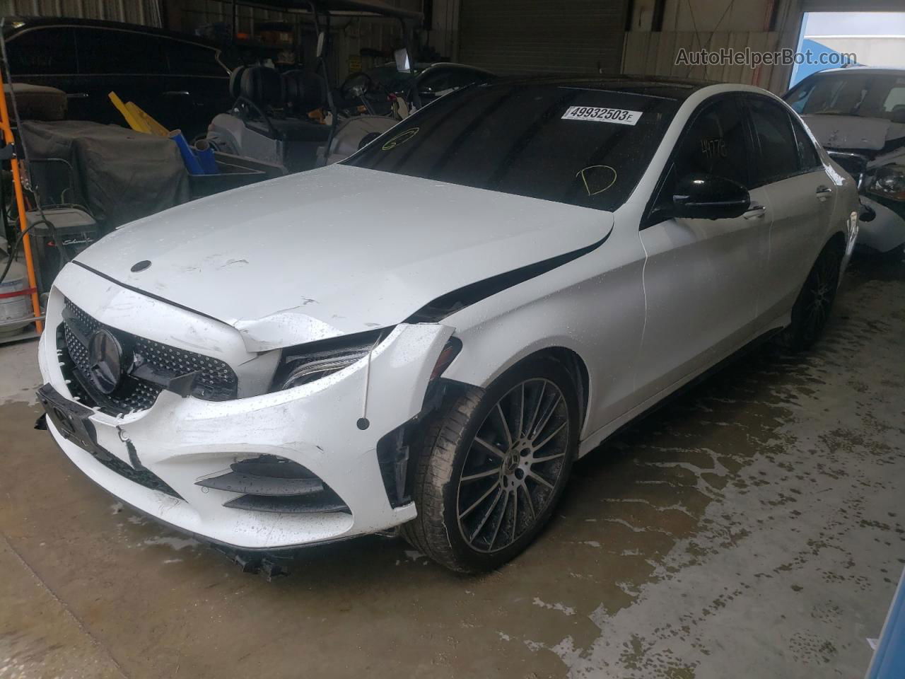 2019 Mercedes-benz C 300 White vin: 55SWF8DB0KU319646