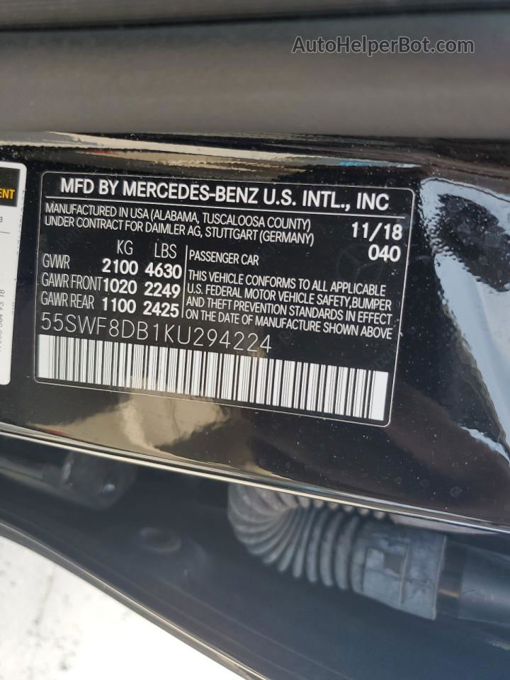 2019 Mercedes-benz C 300 Black vin: 55SWF8DB1KU294224