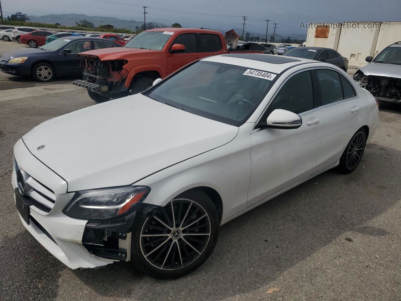 2019 Mercedes-benz C 300 White vin: 55SWF8DB2KU305103