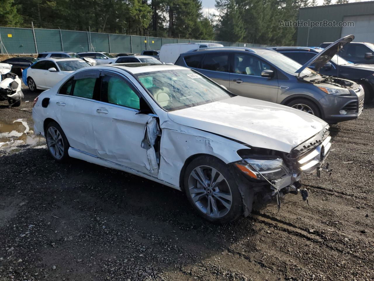 2019 Mercedes-benz C 300 White vin: 55SWF8DB2KU307837