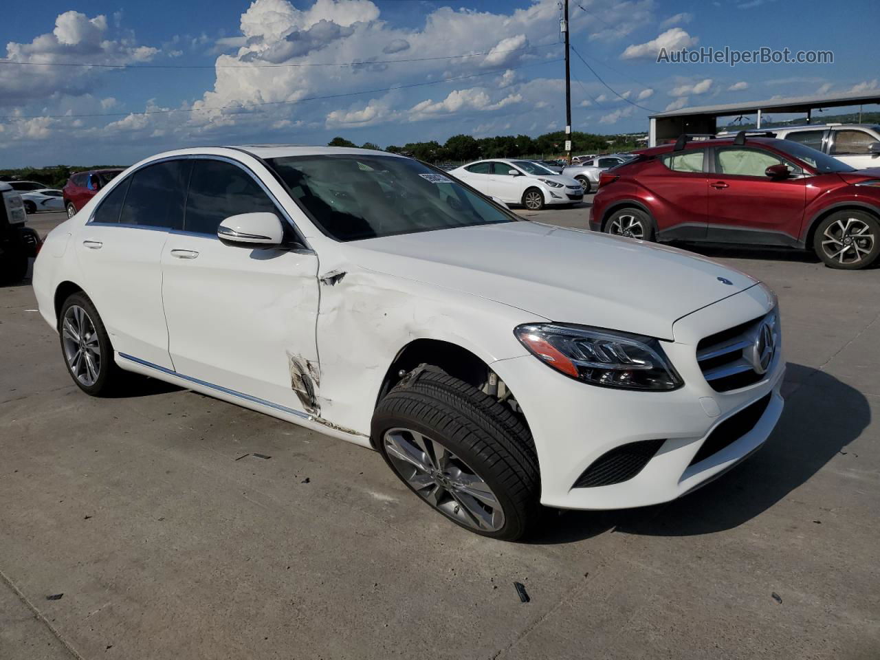 2019 Mercedes-benz C 300 Белый vin: 55SWF8DB5KU287826