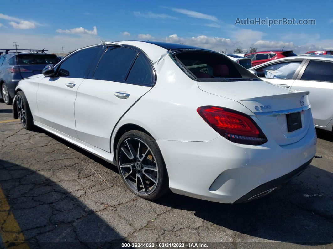 2019 Mercedes-benz C 300 White vin: 55SWF8DB6KU292601