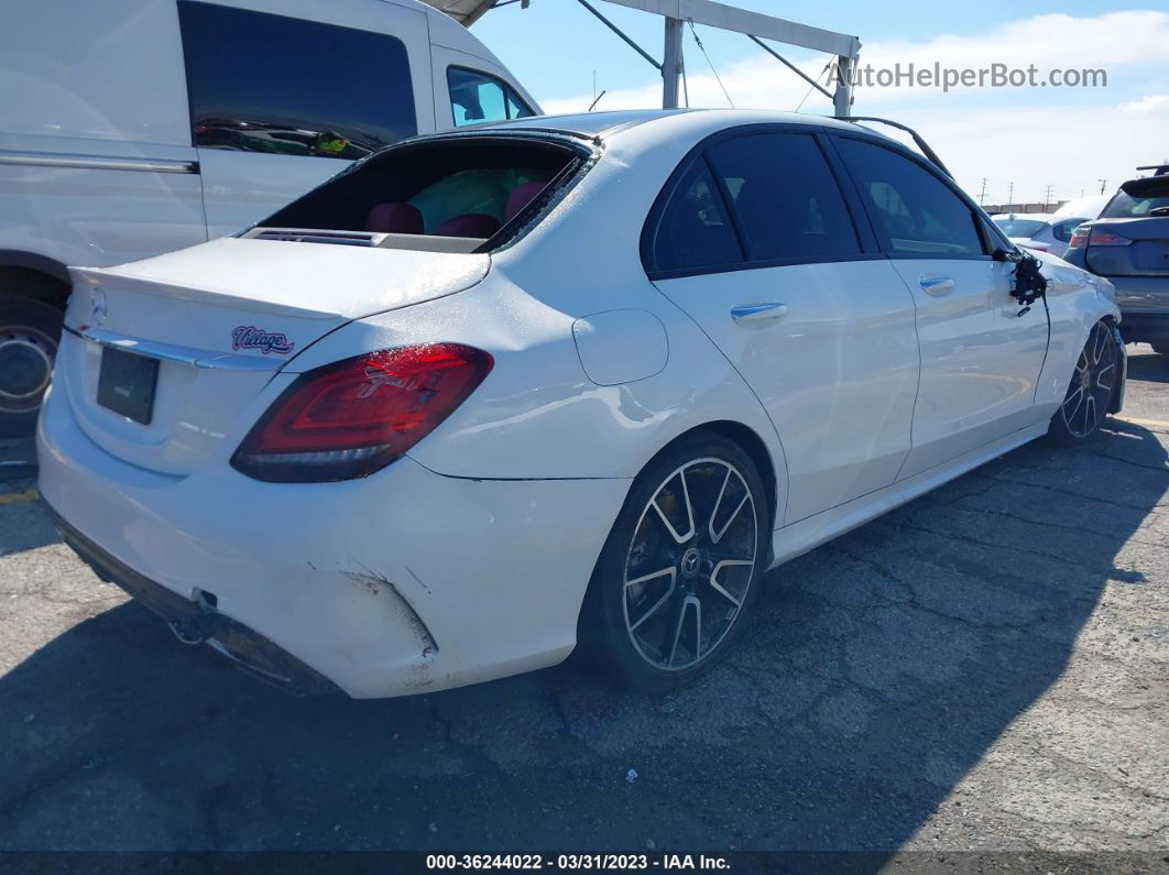 2019 Mercedes-benz C 300 White vin: 55SWF8DB6KU292601