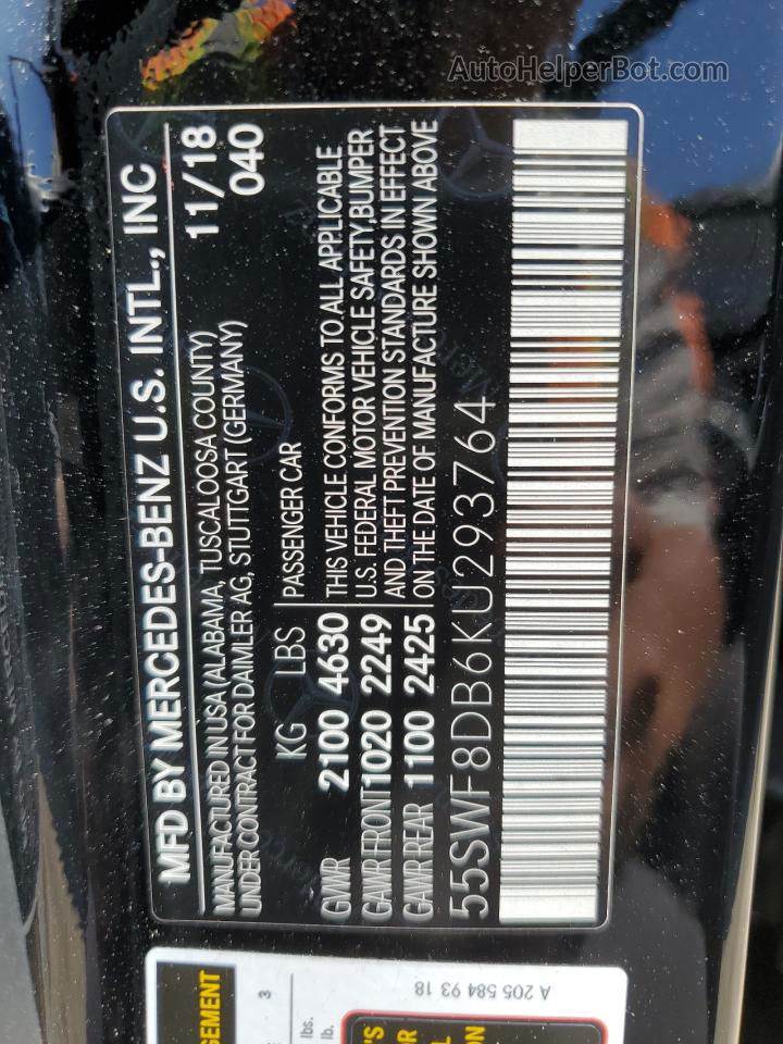 2019 Mercedes-benz C 300 Black vin: 55SWF8DB6KU293764