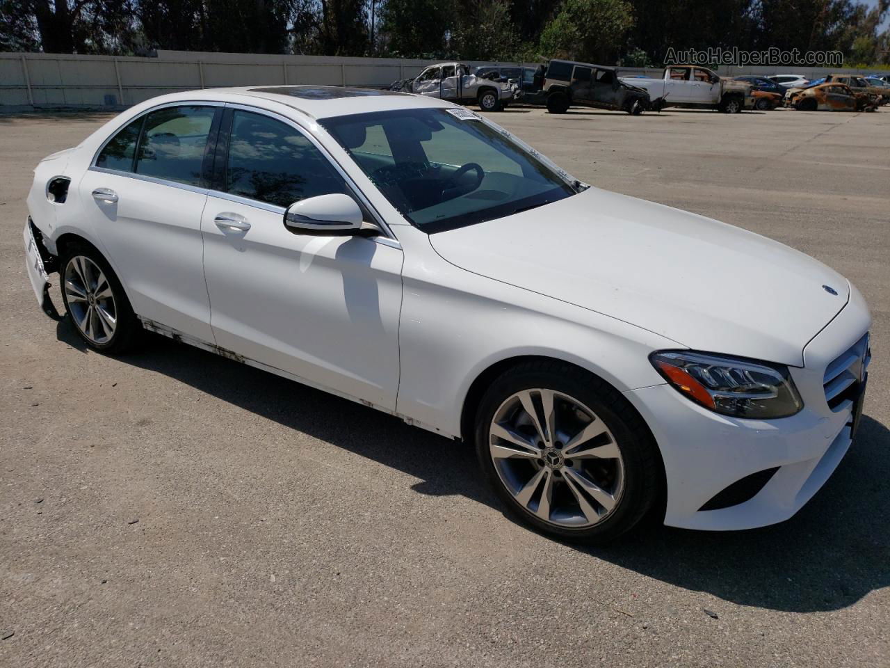 2019 Mercedes-benz C 300 White vin: 55SWF8DB7KU315920