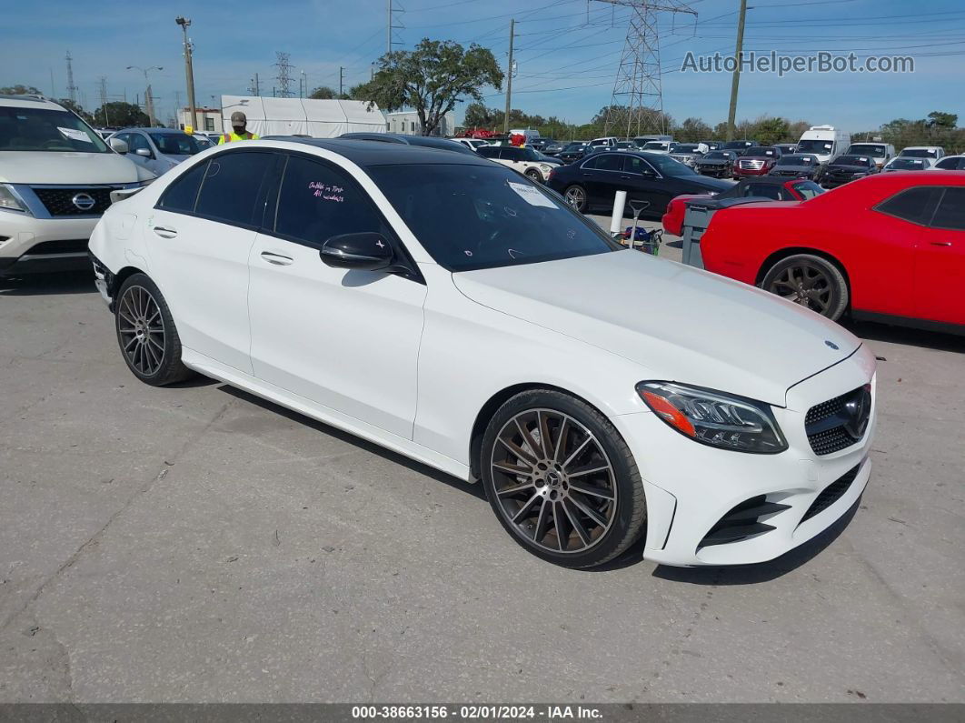 2019 Mercedes-benz C 300   White vin: 55SWF8DB8KU296410