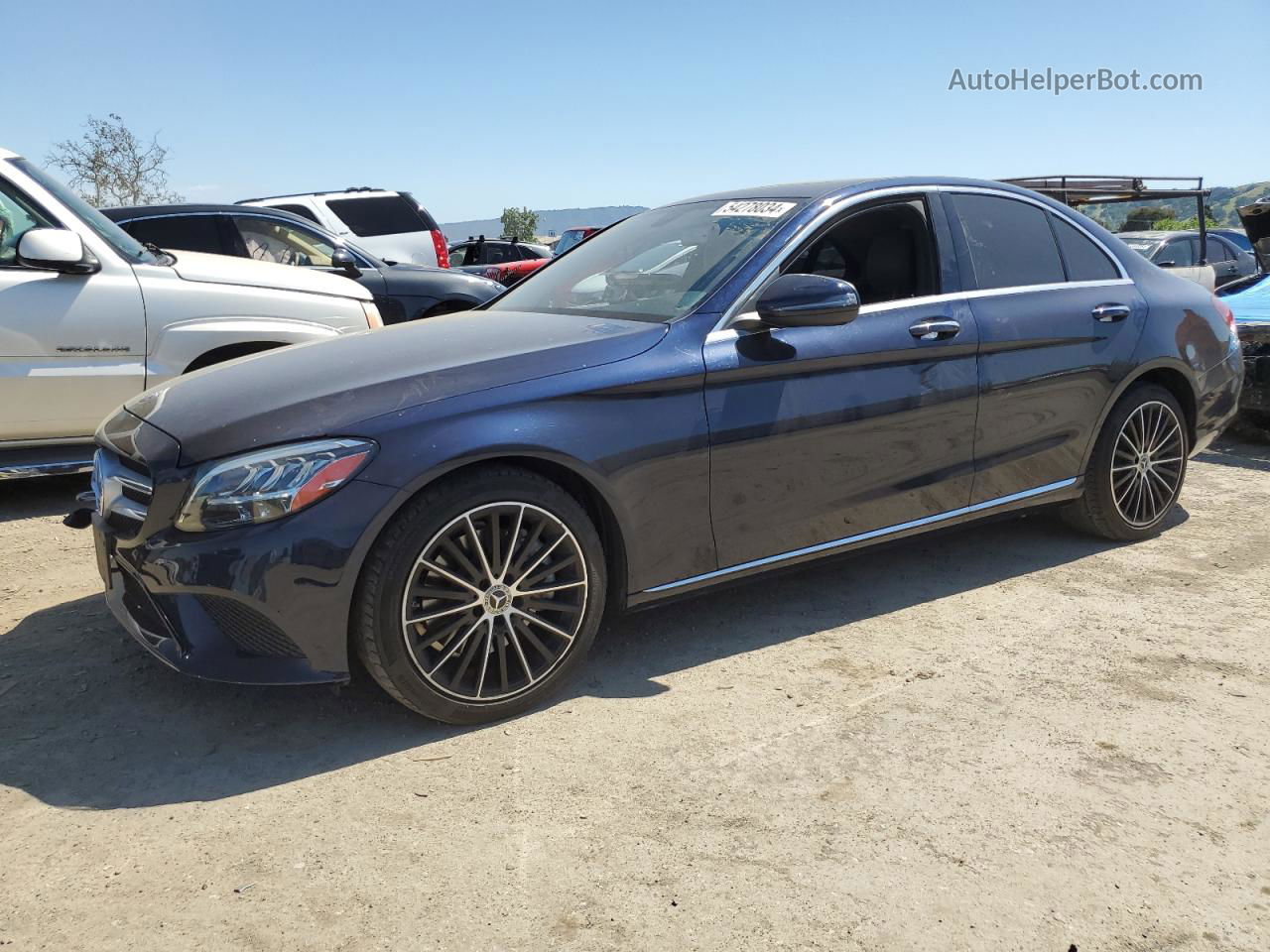 2019 Mercedes-benz C 300 Синий vin: 55SWF8DBXKU314518