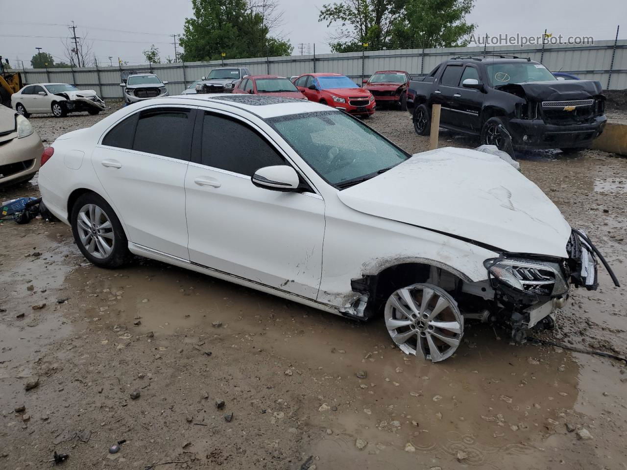 2019 Mercedes-benz C 300 White vin: 55SWF8DBXKU315698