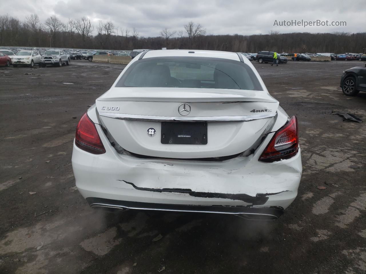 2019 Mercedes-benz C 300 4matic White vin: 55SWF8EB1KU312140