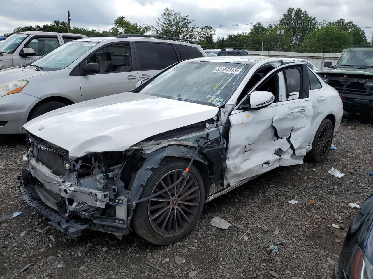 2019 Mercedes-benz C 300 4matic White vin: 55SWF8EB1KU322750