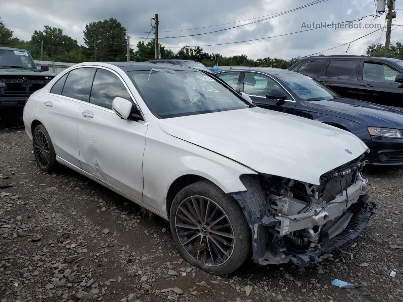 2019 Mercedes-benz C 300 4matic Белый vin: 55SWF8EB1KU322750