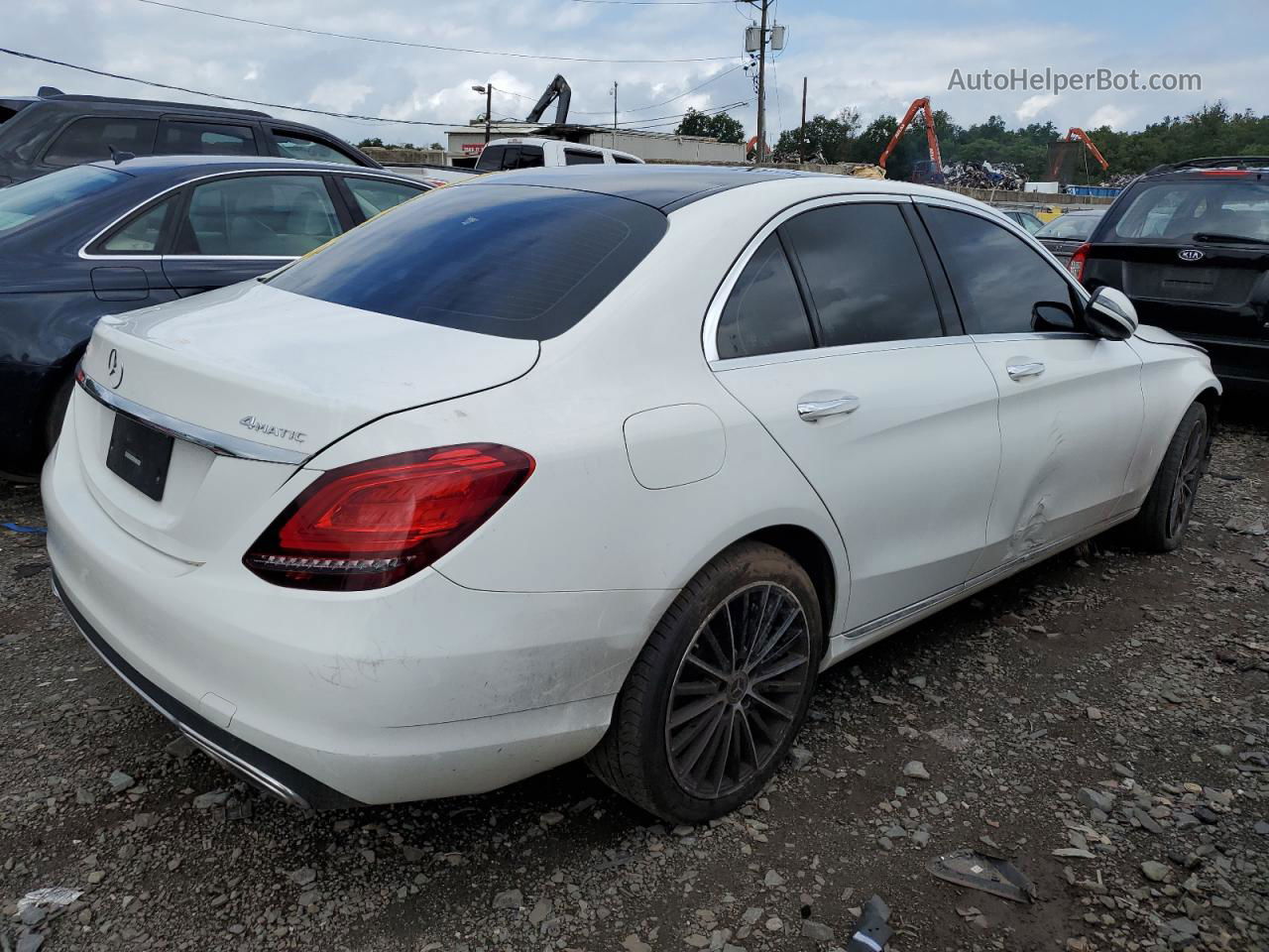 2019 Mercedes-benz C 300 4matic Белый vin: 55SWF8EB1KU322750