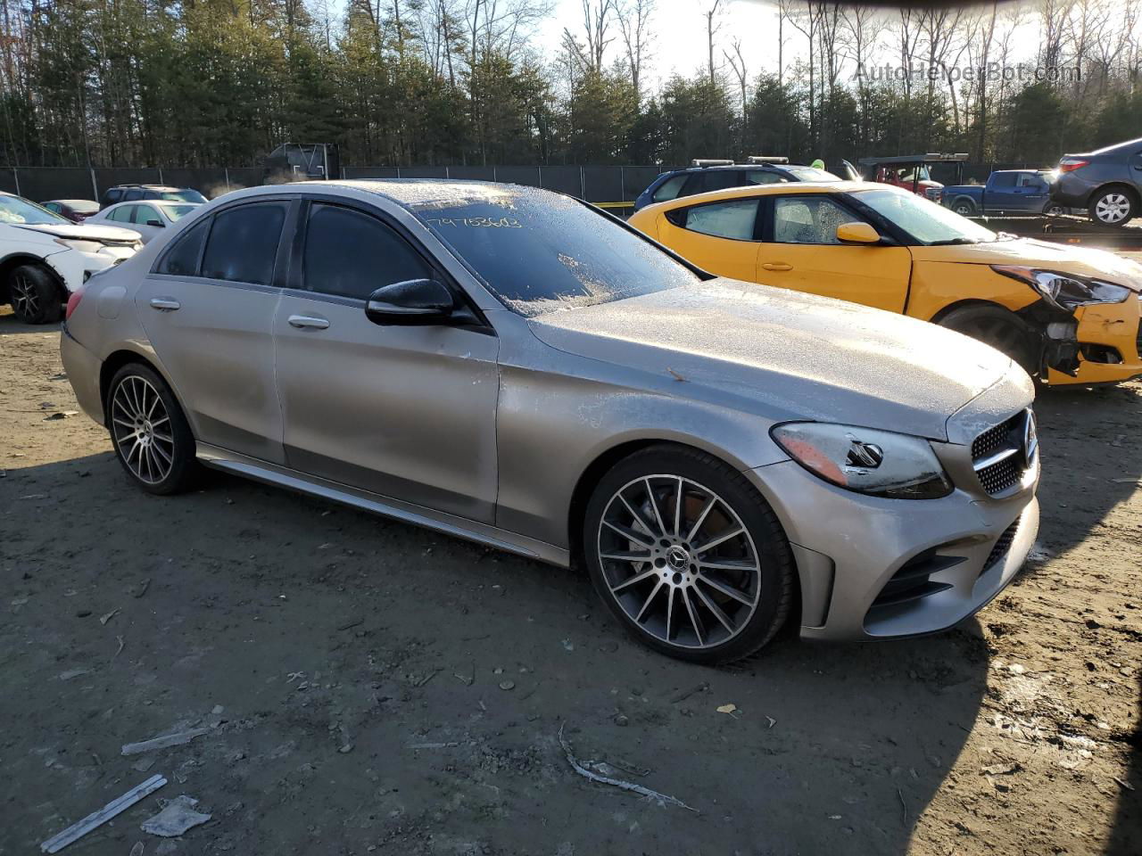 2019 Mercedes-benz C 300 4matic Серебряный vin: 55SWF8EB4KU320331