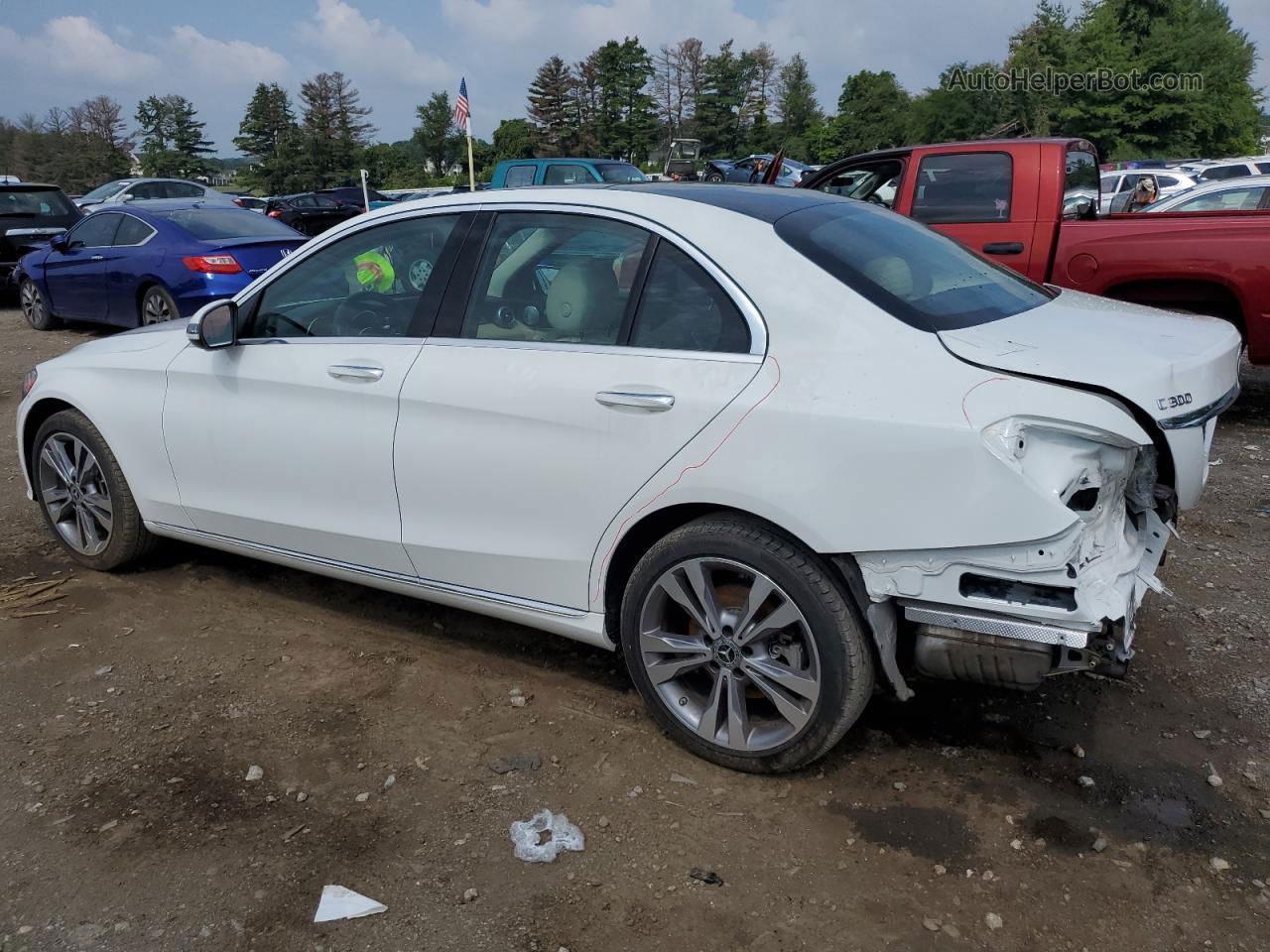 2019 Mercedes-benz C 300 4matic Белый vin: 55SWF8EB5KU304770