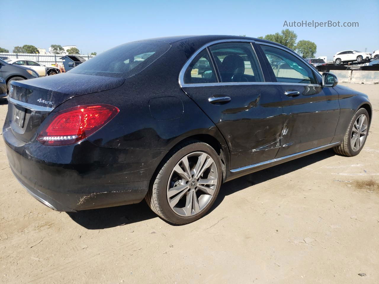 2019 Mercedes-benz C 300 4matic Черный vin: 55SWF8EB6KU296419