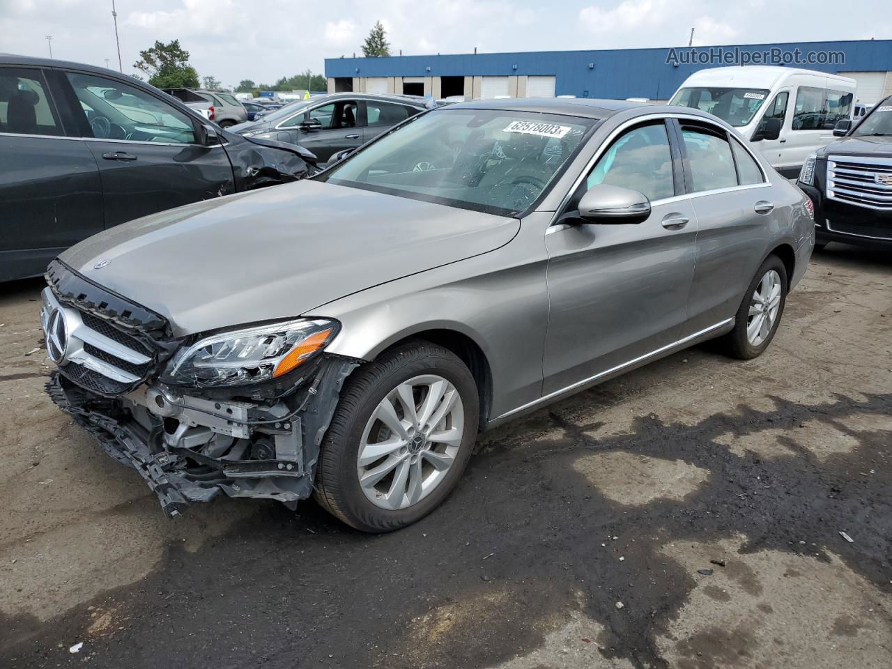 2019 Mercedes-benz C 300 4matic Серебряный vin: 55SWF8EB6KU298672