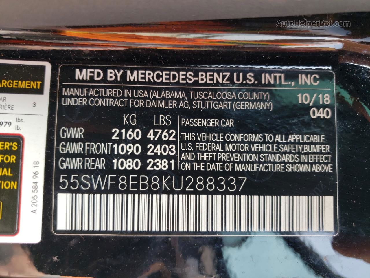 2019 Mercedes-benz C 300 4matic Black vin: 55SWF8EB8KU288337