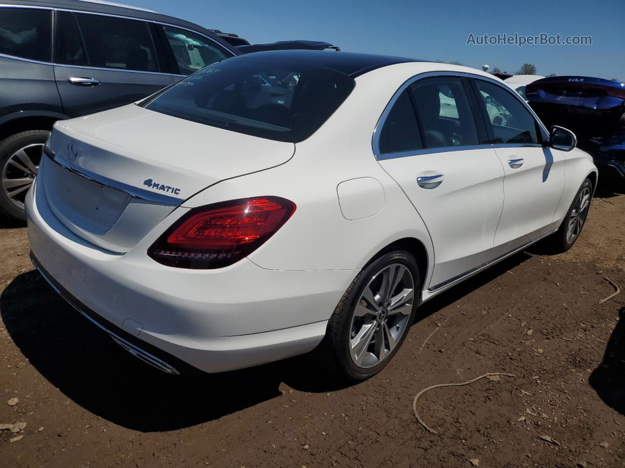 2019 Mercedes-benz C 300 4matic White vin: 55SWF8EB8KU312734