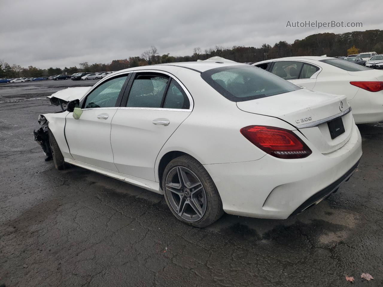 2019 Mercedes-benz C 300 4matic Белый vin: 55SWF8EB9KU298830