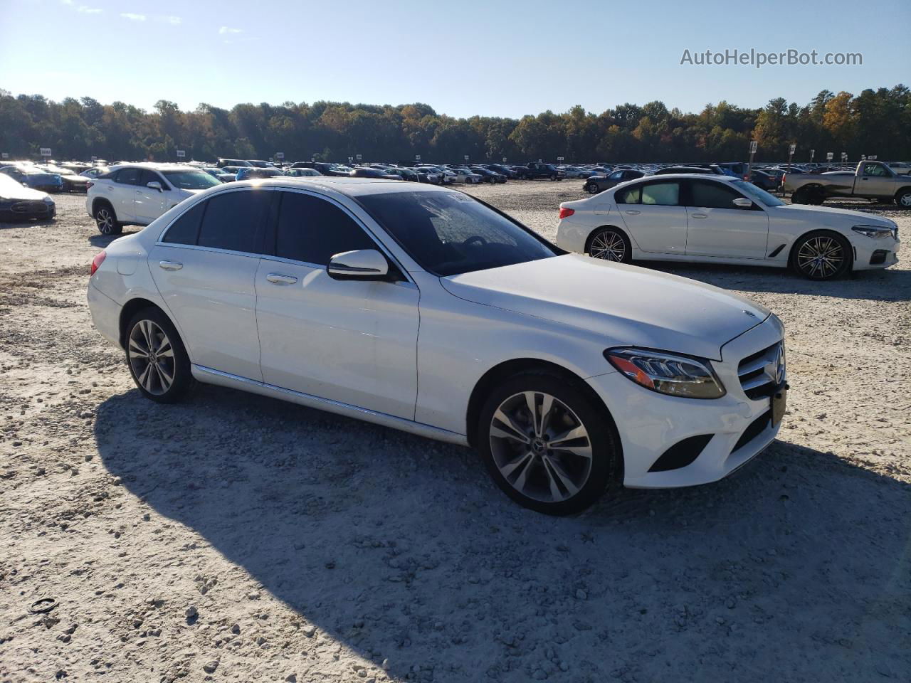 2019 Mercedes-benz C 300 4matic Белый vin: 55SWF8EBXKU304960