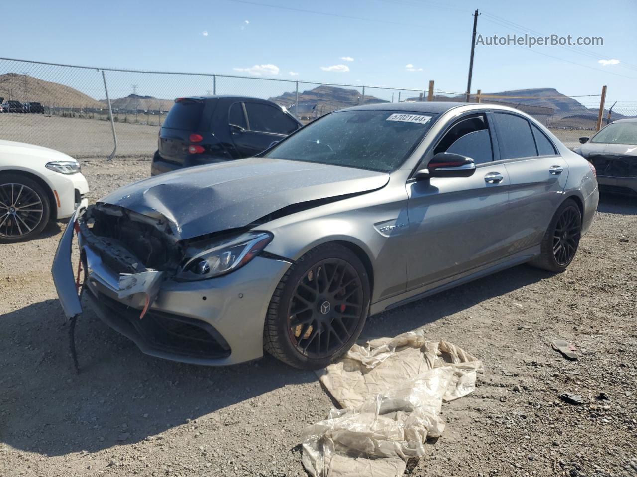 2015 Mercedes-benz C 63 Amg-s Серый vin: 55SWF8HB5FU080031