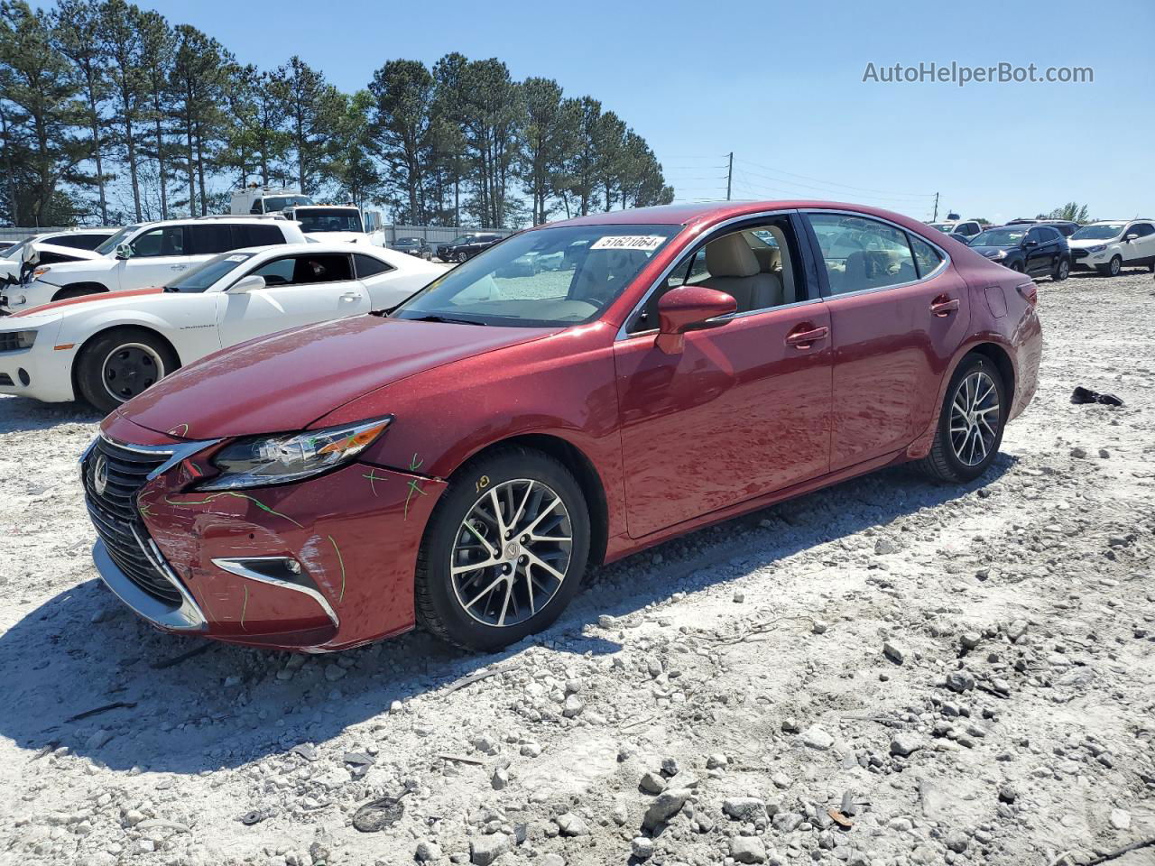 2017 Lexus Es 350 Красный vin: 58ABK1GG0HU041068