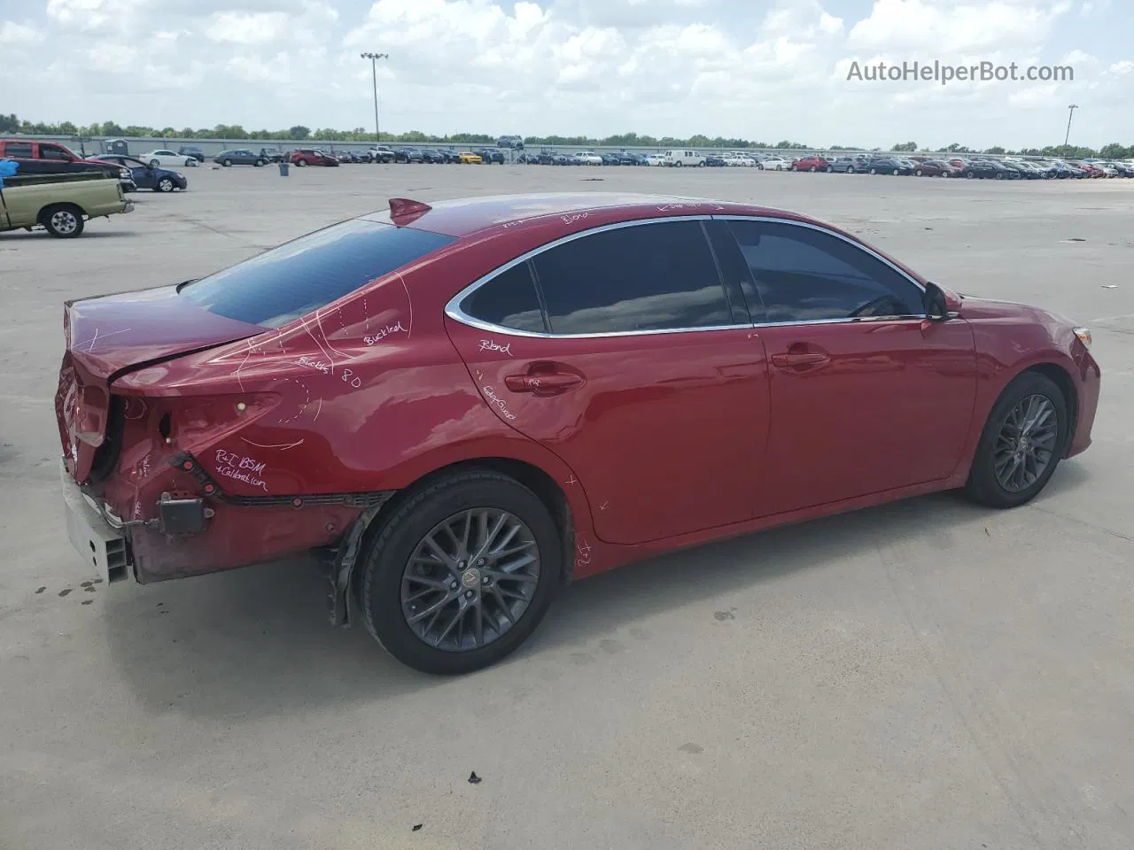 2018 Lexus Es 350 Red vin: 58ABK1GG1JU082900