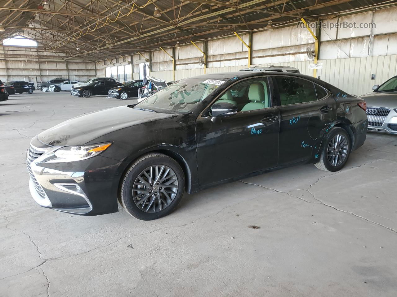 2018 Lexus Es 350 Black vin: 58ABK1GG2JU084106