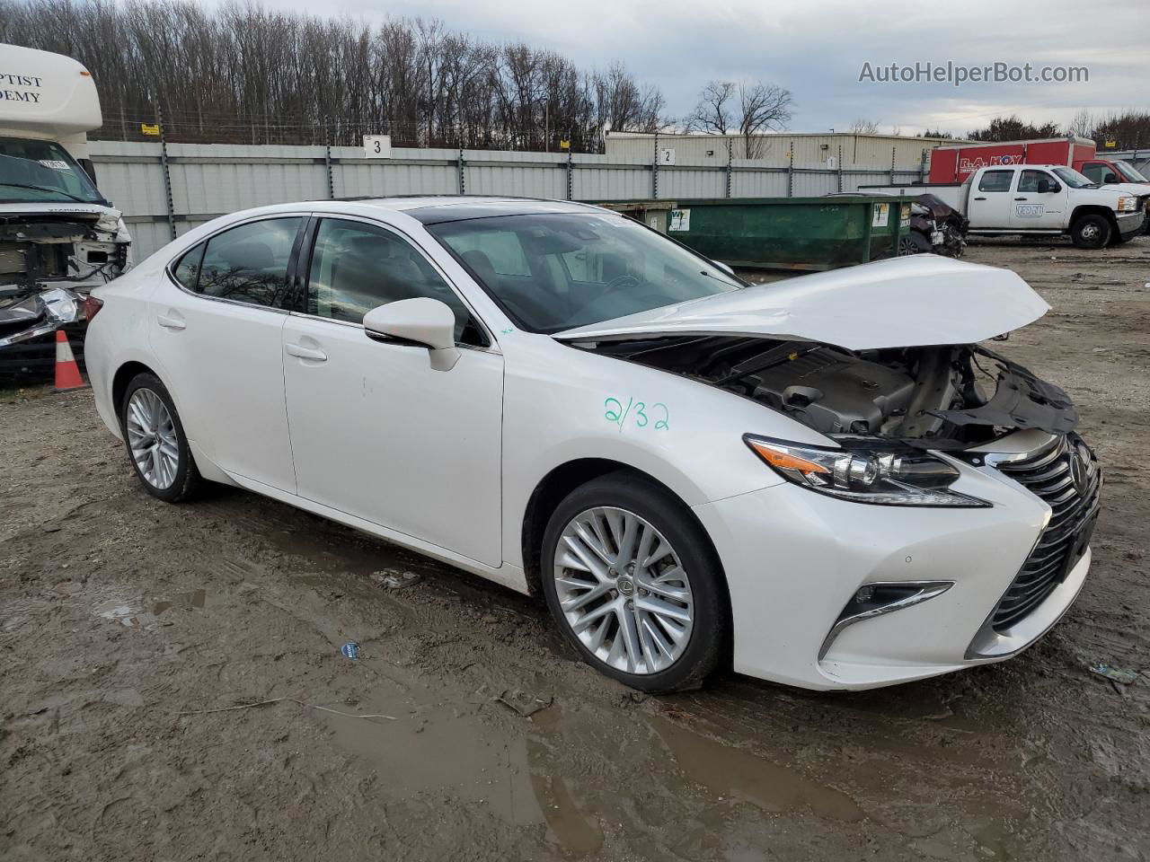 2018 Lexus Es 350 White vin: 58ABK1GG4JU082020