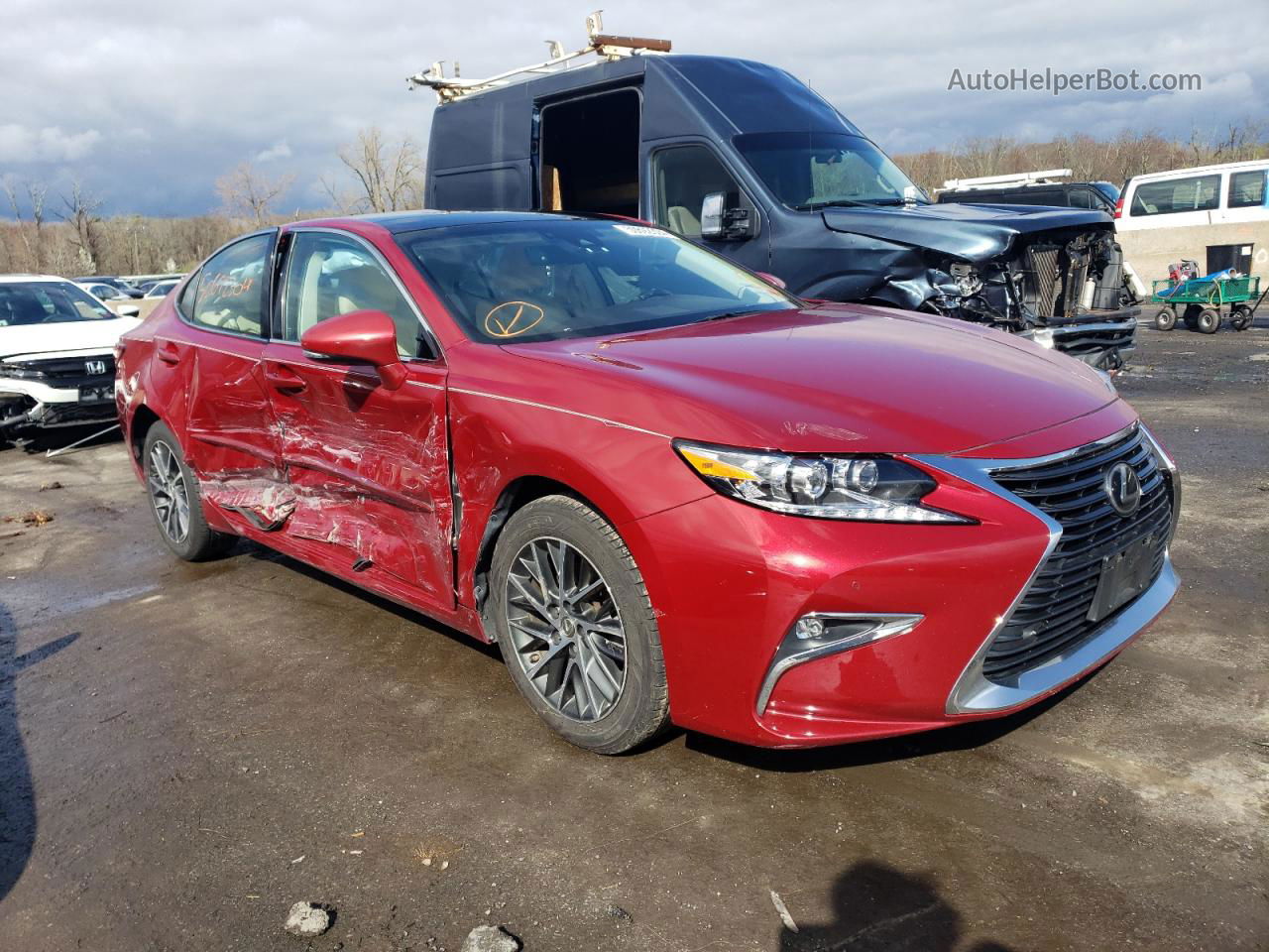 2017 Lexus Es 350 Red vin: 58ABK1GG6HU042497