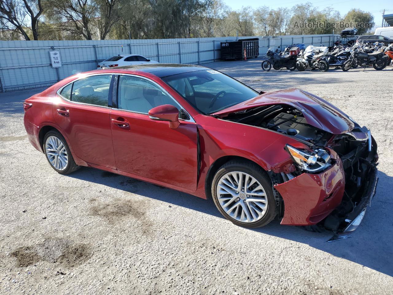 2018 Lexus Es 350 Red vin: 58ABK1GG7JU108027