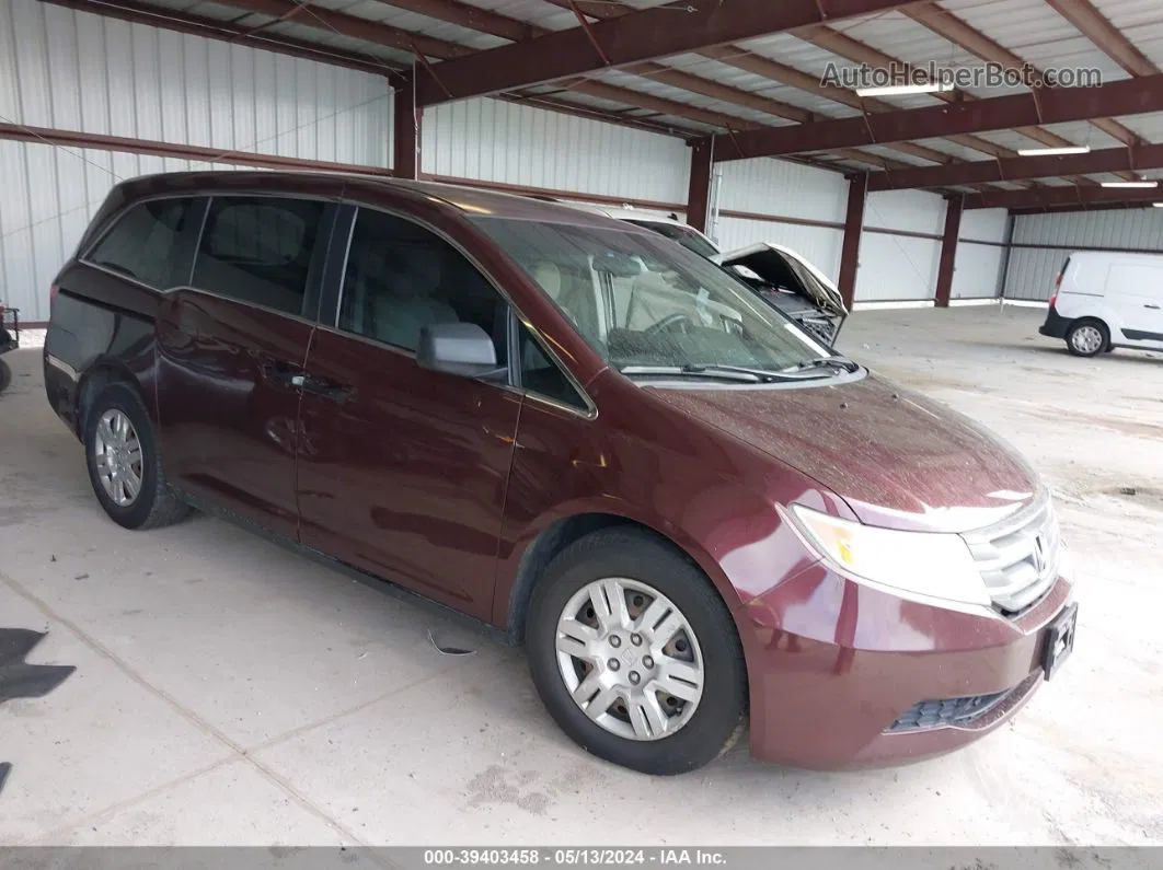 2013 Honda Odyssey Lx Burgundy vin: 5FNRL5H25DB004814