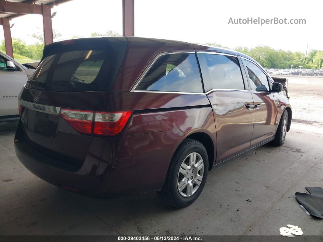 2013 Honda Odyssey Lx Burgundy vin: 5FNRL5H25DB004814