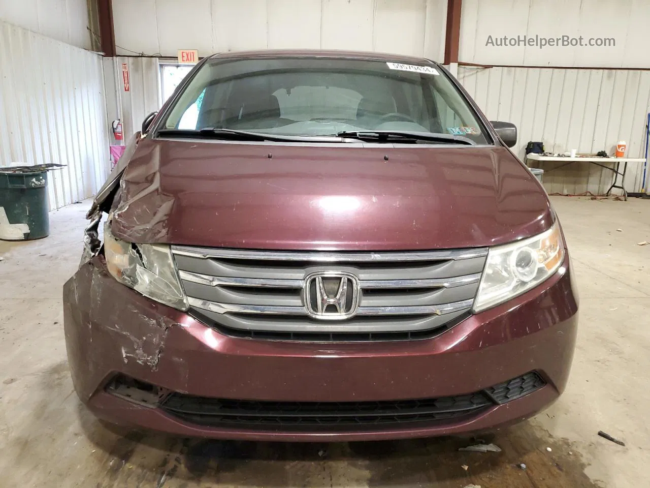 2013 Honda Odyssey Lx Burgundy vin: 5FNRL5H28DB017492